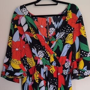 True Destiny Vibrant Floral Wrap Jumpsuit